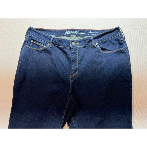 Eddie Bauer Women's Slightly Curvy Boot Cut Jeans Denim Size 18 Blue Medium Wash - Picture 6 of 11